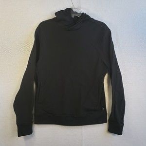 ETHIKA Women Pullover Track Hoodie Size Small S Black Pockets Workout Logo